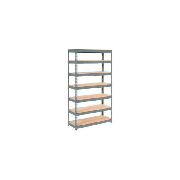 Global Equipment Extra Heavy Duty Shelving 48"W x 24"D x 96"H With 7 Shelves, Wood Deck, Gry 255591 - main